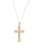 Fine Jewellery 14K Yellow Gold Cross Pendant With 18 Inch Curb Chain - YELLOW GOLD