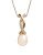 Fine Jewellery Sterling Silver 14K Yellow Gold Diamond And Pearl Heart Pendant - PEARL