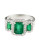 Effy 14K White Gold Diamond Emerald Ring - EMERALD - 7