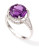 Effy 14K White Gold Diamond Amethyst Ring - DIAMOND/AMETHYST - 7