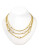 Anne Klein Three Row Mesh Necklace With Pearl - GOLD