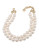 Carolee Two Row 12mm White Pearl Choker Necklace With Goldtone Clasp - WHITE