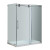60 Inch x 35 Inch Frameless Sliding Shower Enclosure in Stainless Steel with Right Base