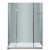 60 In. x 77.5 In. Frameless Hinge Shower Door with Glass Shelves with Left Base