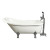 5.5 Feet Acrylic Claw Foot Slipper Tub in White with Floor-Mount Faucet