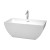 Rachel 4.92 Ft. Center Drain Soaking Tub in White with Floor Mounted Faucet in Chrome