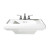 Town Square 24 Inch Pedestal Sink Basin with 4 Inch Faucet Spacing in White