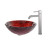 Nix Glass Vessel Sink and Ramus Faucet Satin Nickel