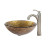 Terra Glass Vessel Sink and Riviera Faucet Satin Nickel