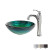 Nei Glass Vessel Sink and Riviera Faucet Chrome