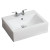 Wall Mount Rectangle White Ceramic Vessel with 4 Inch o.c. Faucet Drilling