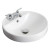 Drop-in Round White Ceramic Vessel with 4 Inch o.c. Faucet Drilling