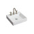 Wall Mount Square White Ceramic Vessel with 8 Inch o.c. Faucet Drilling
