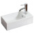 Small Rectangle White Bar Sink with Single Hole and An Overflow