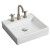 Above Counter Square White Ceramic Vessel with 8 Inch o.c. Faucet Drilling