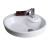 21 In. W X 18 In. D Drop In Oval Vessel In White Color For Single Hole Faucet - Chrome