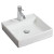 17.5 In. W X 17.5 In. D Above Counter Square Vessel In White Color For Single Hole Faucet - Chrome
