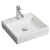 17.5 In. W X 17.5 In. D Above Counter Square Vessel In White Color For Single Hole Faucet - Brushed Nickel