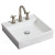 17.5 In. W X 17.5 In. D Wall Mount Square Vessel In White Color For 8 In. O.C. Faucet - Brushed Nickel