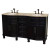 Cambria Tr 62 In. Double Vanity in Dark Mahogany with Marble Vanity Top in Travertine