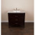 36 In. Single Sink Vanity in Sable Walnut with Marble Top in White