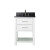 Brooks 24 In. Vanity in White with Granite Vanity Top in Black