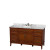 Hatton 60 In. Vanity in Light Chestnut with Marble Vanity Top in Carrara White and Oval Sink