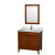 Hatton 36 In. Vanity in Light Chestnut with Marble Top in Carrara White with Square Sink and Mirror
