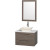 Amare 30 In. Vanity in Grey Oak with Man-Made Stone Vanity Top in White and Bone Porcelain Sink