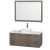 Amare 48 In. Vanity in Grey Oak with Man-Made Stone Vanity Top in White and White Porcelain Sink