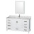 Sheffield 60 In. Vanity in White with Marble Vanity Top in Carrara White and Medicine Cabinet