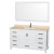 Sheffield 60 In. Vanity in White with Marble Vanity Top in Ivory and 58 In. Mirror