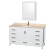 Sheffield 60 In. Vanity in White with Marble Vanity Top in Ivory and Medicine Cabinet