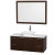 Amare 48 In. Vanity in Espresso with Man-Made Stone Vanity Top in White and White Porcelain Sink