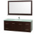 Centra 60 In. Vanity in Espresso with Glass Vanity Top in Aqua and Under Mounted Sink