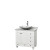 Acclaim 36 In. Single Vanity in White with Top in Carrara White with White Carrara Sink and No Mir.