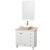 Acclaim 36 In. Single Vanity in White with Top in Ivory with Bone Sink and Mirror