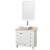 Acclaim 36 In. Single Vanity in White with Top in Ivory with White Sink and Mirror