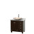 Acclaim 36 In. Single Vanity in Espresso with Top in Carrara White with Ivory Sink and No Mirror