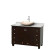 Acclaim 48 In. Single Vanity in Espresso with Top in Carrara White with Ivory Sink and No Mirror