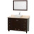 Acclaim 48 In. Single Vanity in Espresso with Top in Ivory with White Sink and Mirror