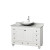 Acclaim 48 In. Single Vanity in White with Top in Carrara White with White Carrara Sink and No Mir.