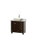 Acclaim 36 In. Single Vanity in Espresso with Top in Carrara White with Bone Sink and No Mirror