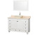 Acclaim 48 In. Single Vanity in White with Top in Ivory with Bone Sink and Mirror