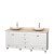 Acclaim 72 In. Double Vanity in White with Top in Ivory with Ivory Sinks and No Mirrors