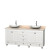 Acclaim 72 In. Double Vanity in White with Top in Ivory with White Carrara Sinks and No Mirrors