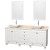 Acclaim 80 In. Double Vanity in White with Top in Ivory with White Sinks and Mirrors