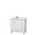 Acclaim 36 In. Single Vanity in White with Top in Carrara White with Square Sink and No Mirror