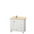 Acclaim 36 In. Single Vanity in White with Top in Ivory with Square Sink and No Mirror