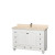Acclaim 48 In. Single Vanity in White with Top in Ivory with Square Sink and No Mirror